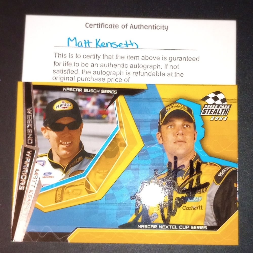 Signed Matt Kenseth collectable card
